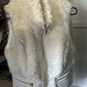 Ci Sono Ivory Faux Fur Vest